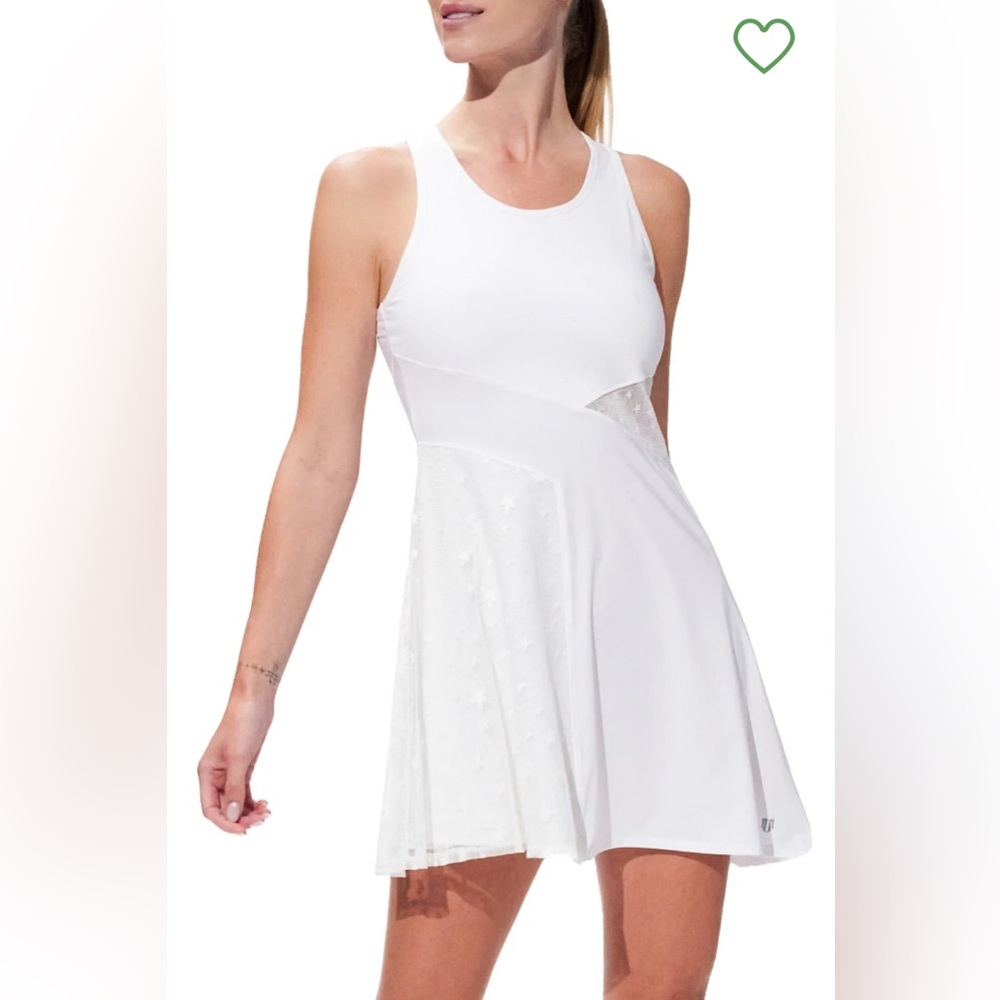 EleVen by Venus Williams Women's White Galaxy Racerback Tank Tennis Dress    NWT